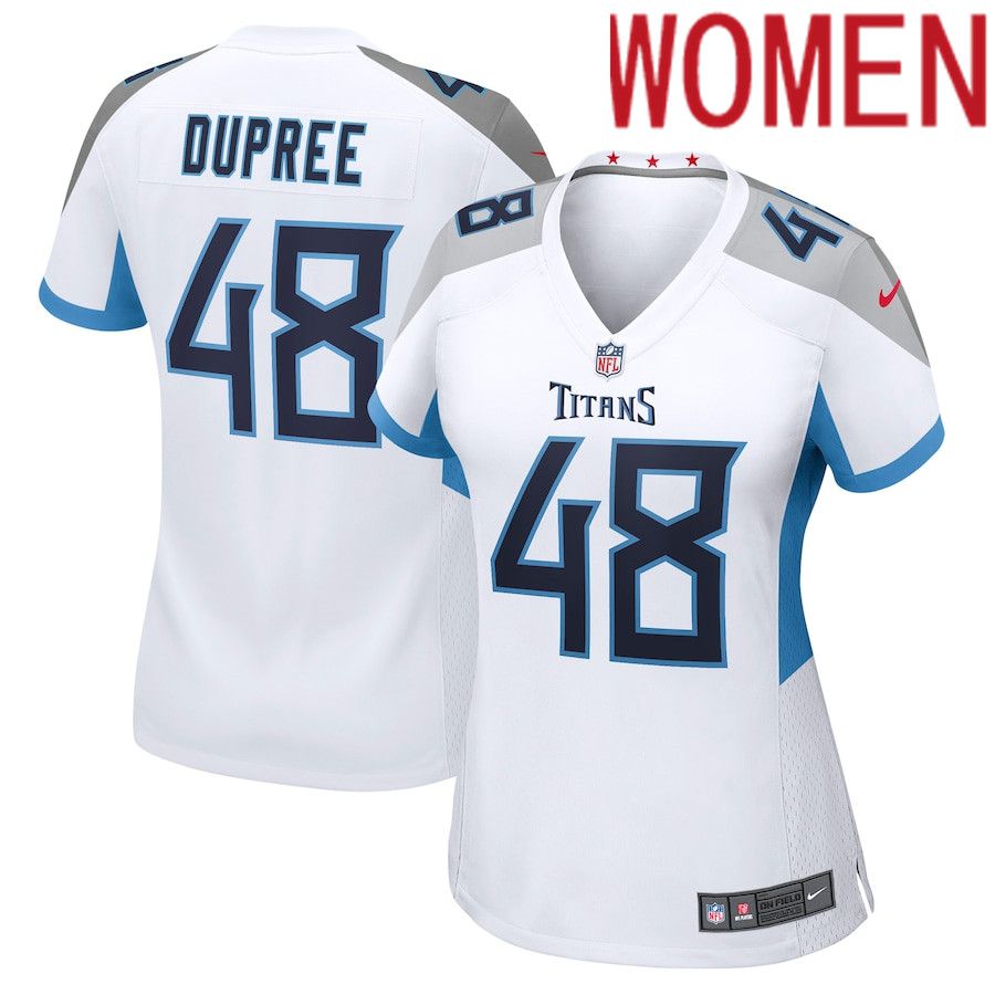 Cheap Women Tennessee Titans 48 Bud Dupree Nike White Game NFL Jersey